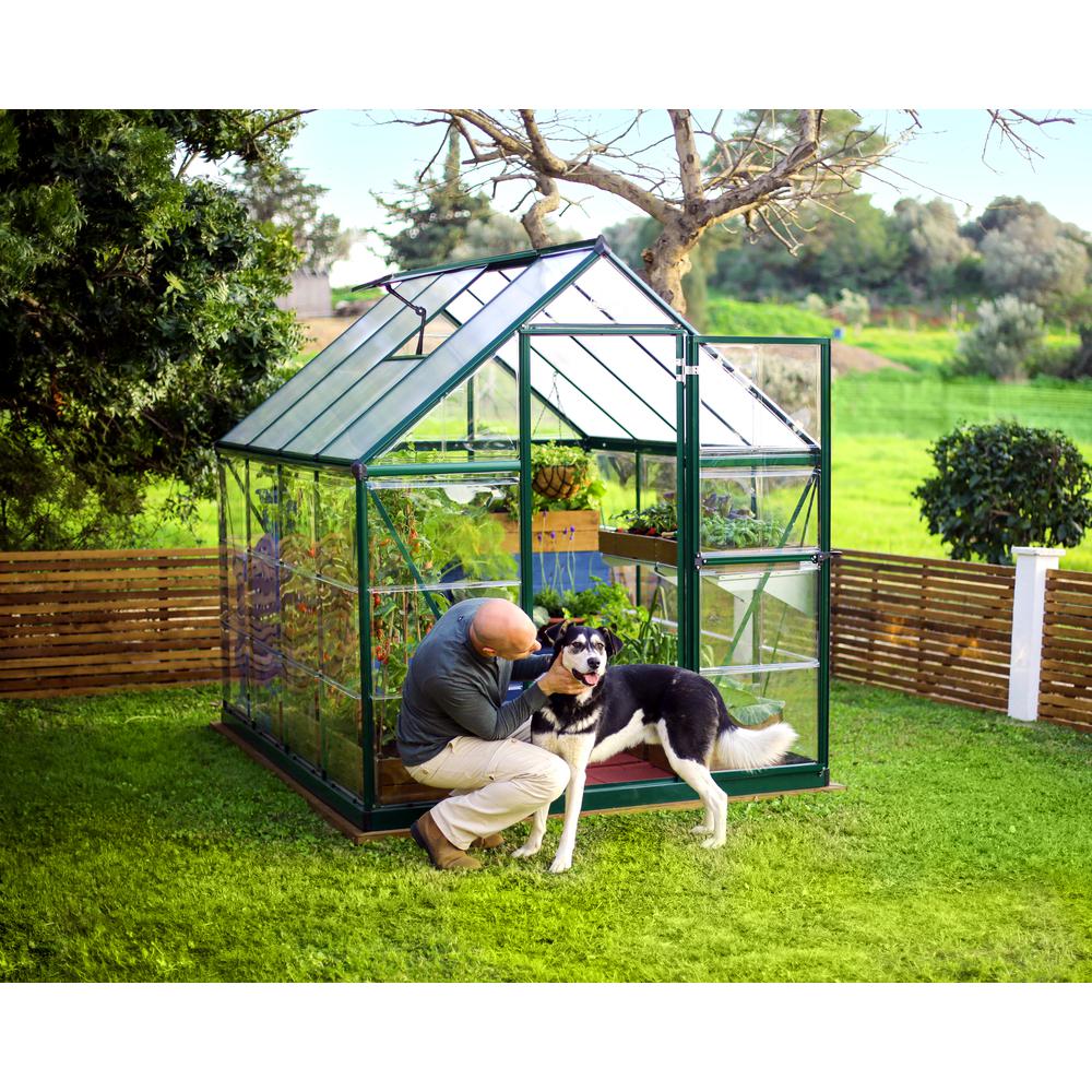 Hybrid 6' x 8' Greenhouse - Green. Picture 6