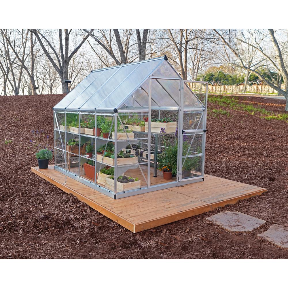 Hybrid 6' x 8' Greenhouse - Silver. Picture 11