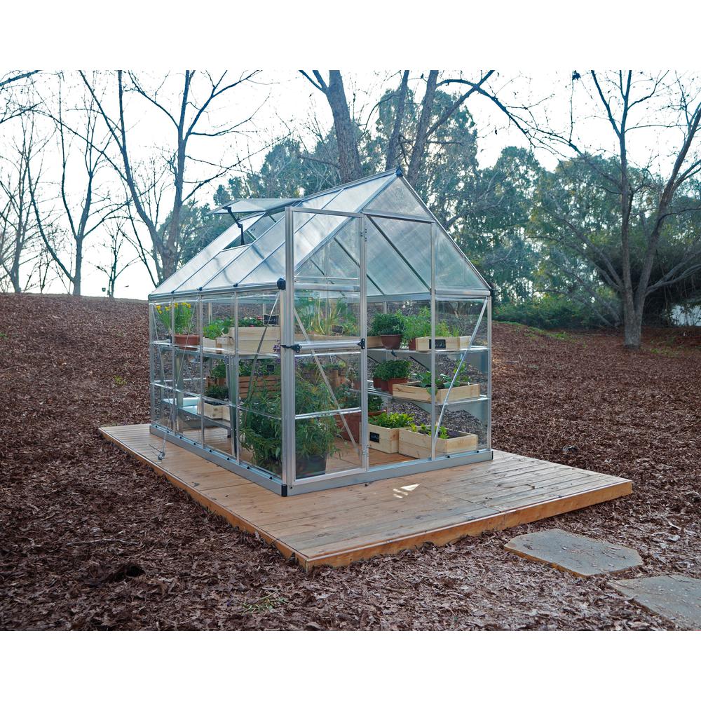 Hybrid 6' x 8' Greenhouse - Silver. Picture 14