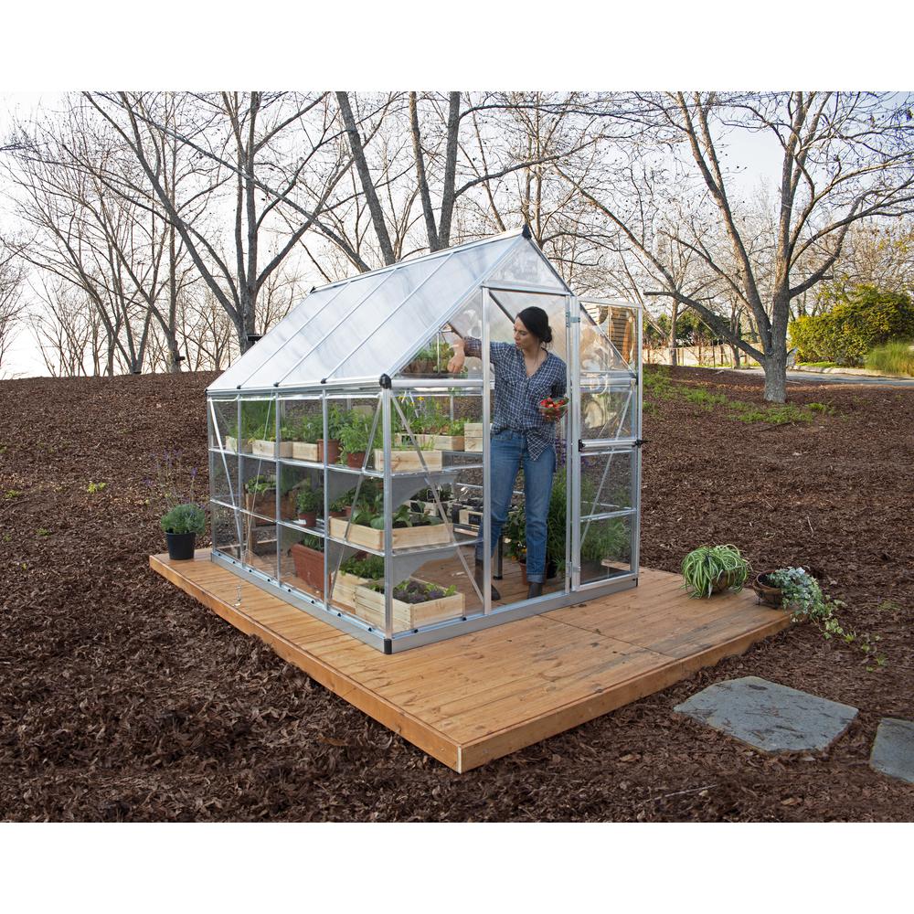 Hybrid 6' x 8' Greenhouse - Silver. Picture 12
