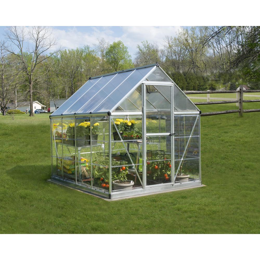 Hybrid 6' x 8' Greenhouse - Silver. Picture 15