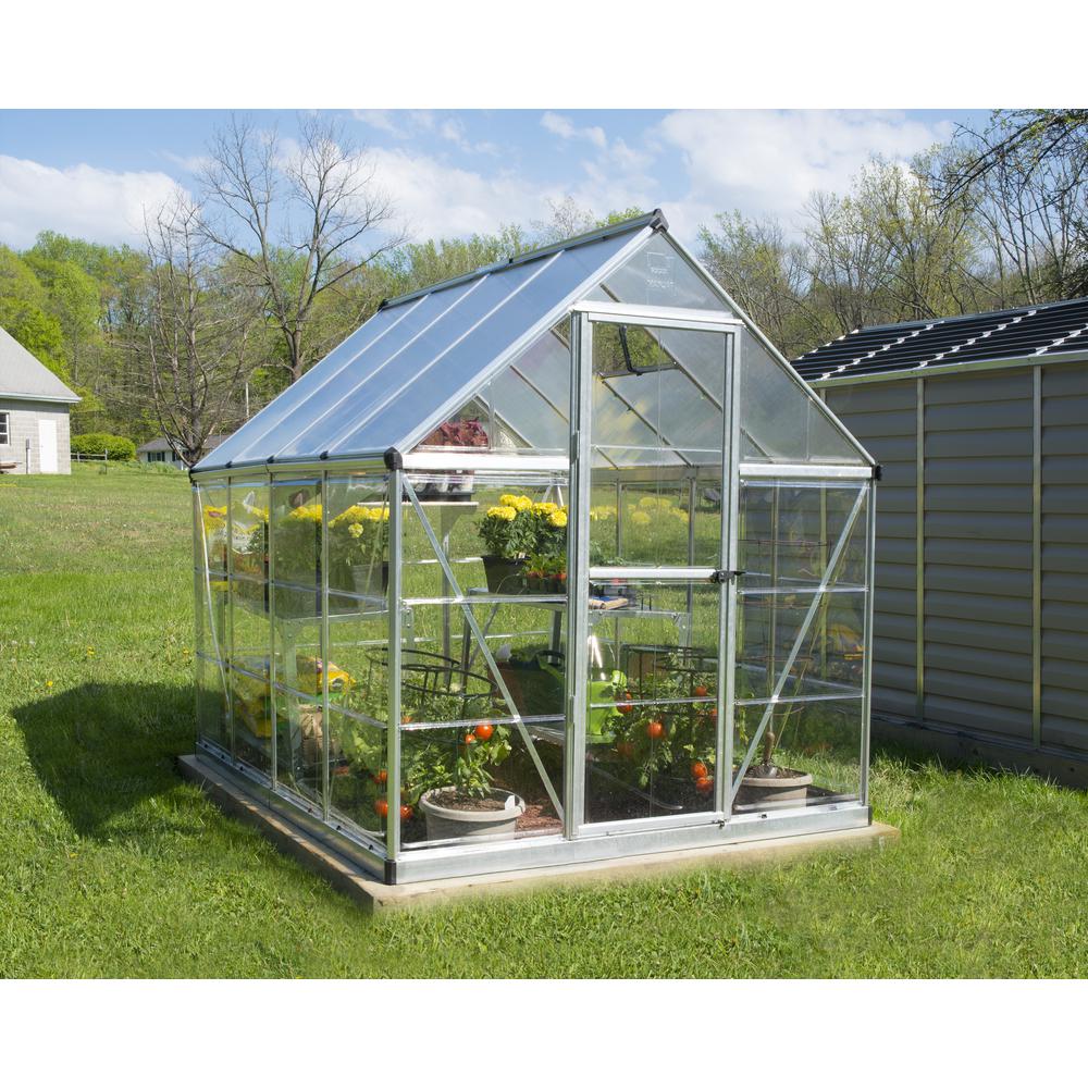 Hybrid 6' x 8' Greenhouse - Silver. Picture 16