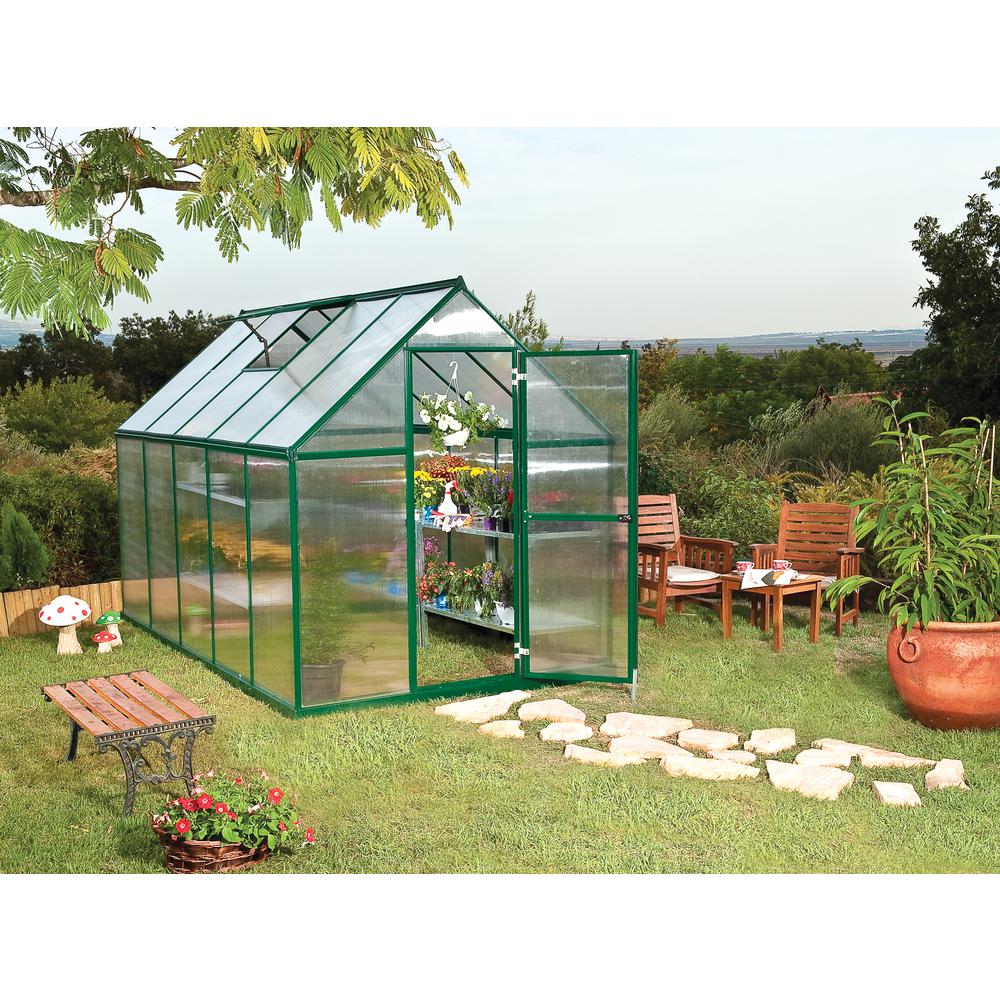 Mythos 6' x 10' Greenhouse - Green. Picture 4