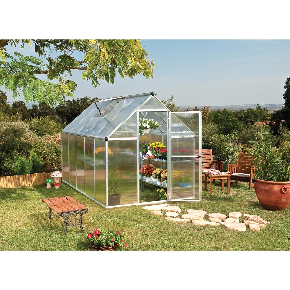 Mythos 6' x 10' Greenhouse - Silver. Picture 8