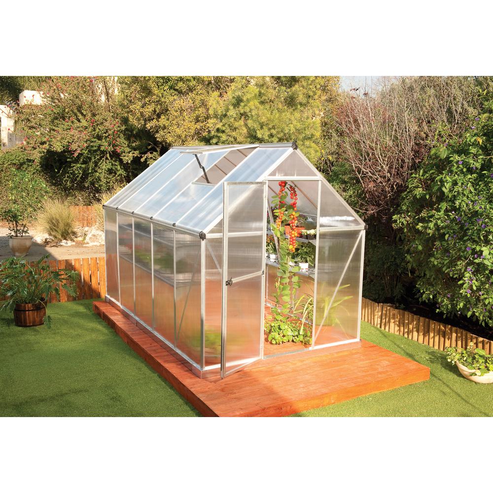 Mythos 6' x 10' Greenhouse - Silver. Picture 9