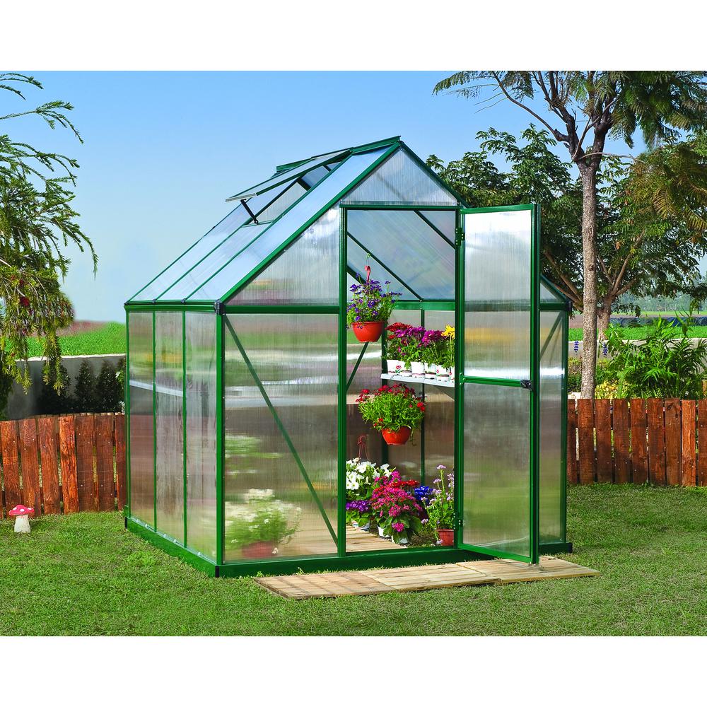 Mythos 6' x 6' Greenhouse-Green. Picture 3