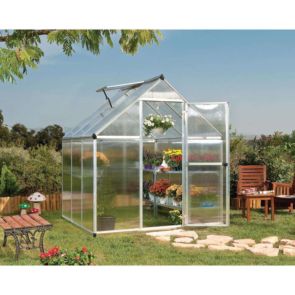Mythos 6' x 6' Greenhouse-Silver. Picture 9