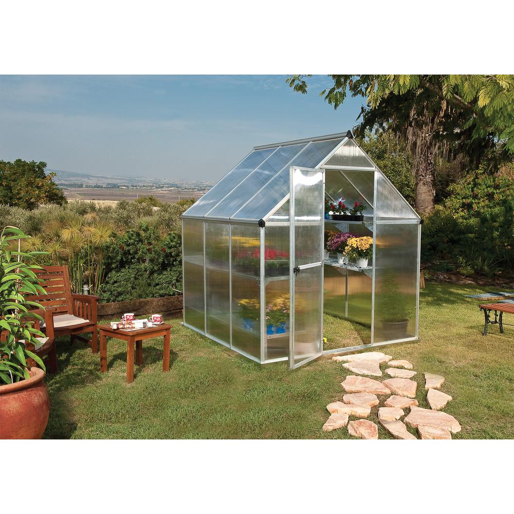 Mythos 6' x 6' Greenhouse-Silver. Picture 6