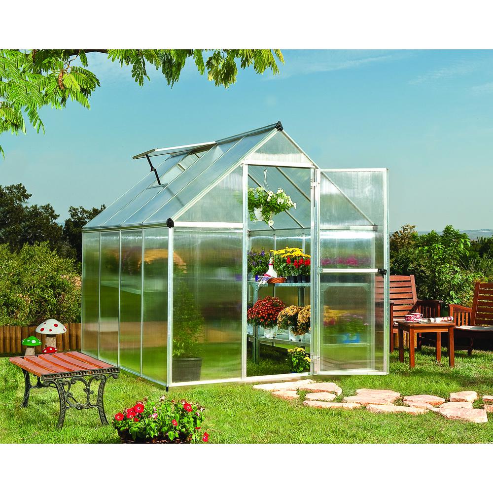 Mythos 6' x 8' Greenhouse - Silver. Picture 6