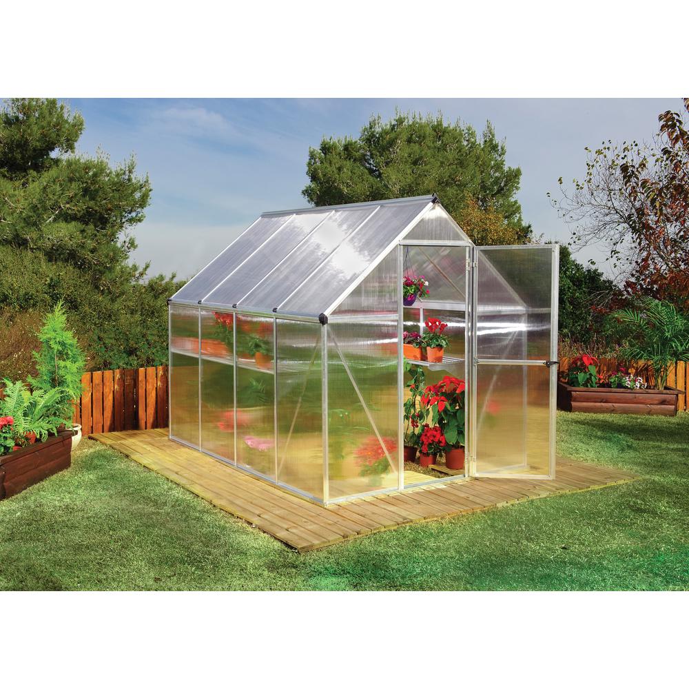 Mythos 6' x 8' Greenhouse - Silver. Picture 7