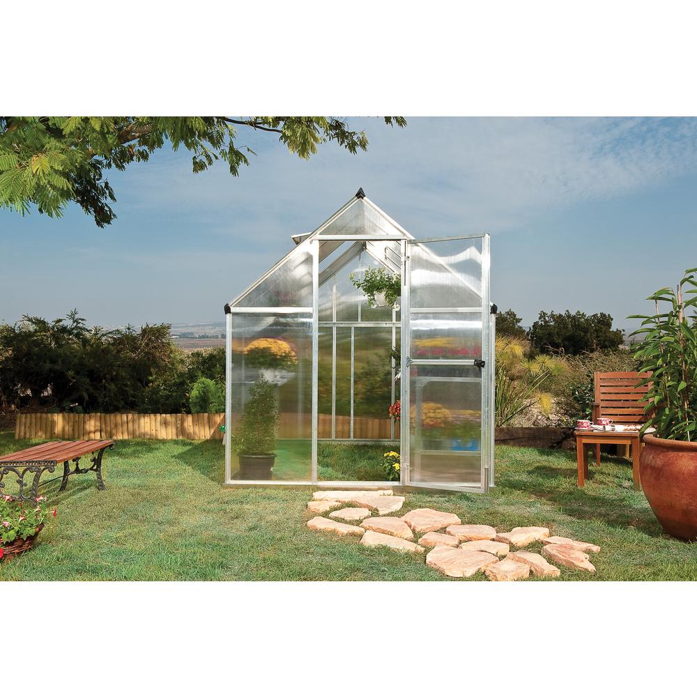 Mythos 6' x 8' Greenhouse - Silver. Picture 9