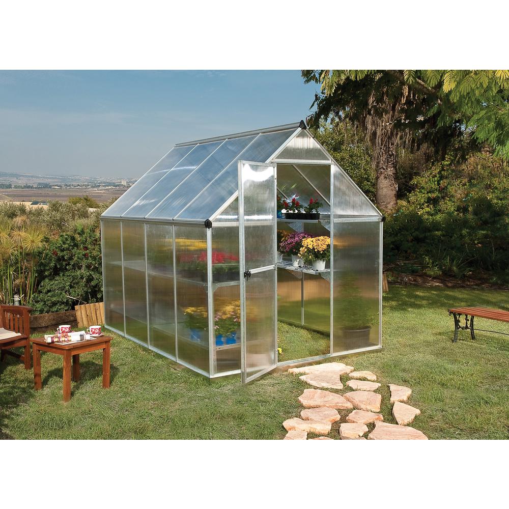 Mythos 6' x 8' Greenhouse - Silver. Picture 10