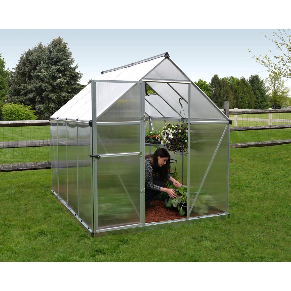 Mythos 6' x 8' Greenhouse - Silver. Picture 11