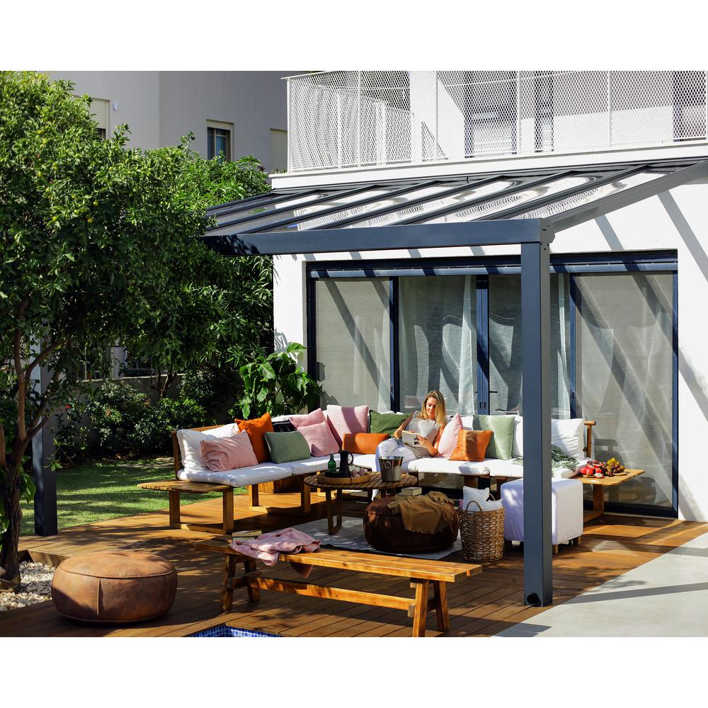 Stockholm 11' x 17' Patio Cover - Gray/Clear. Picture 7