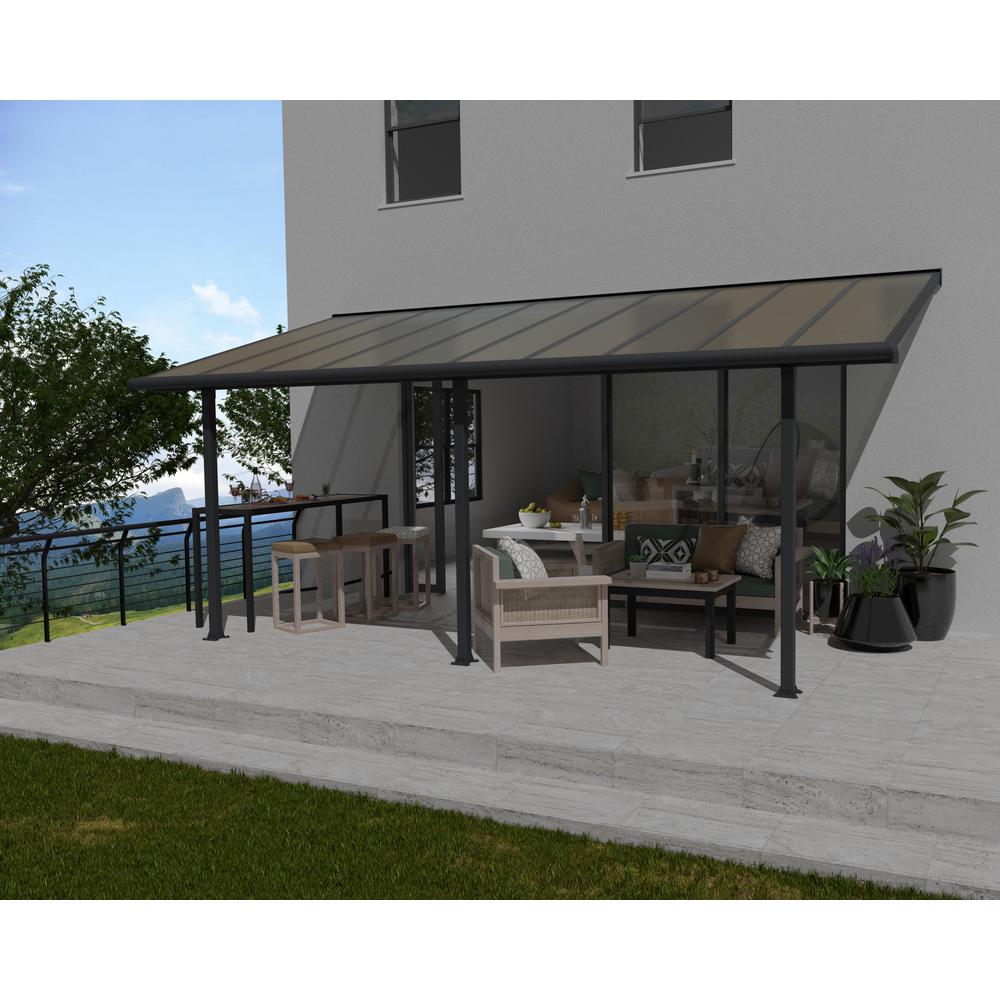 Olympia 10' x 20' Patio Cover - Gray/Bronze. Picture 5
