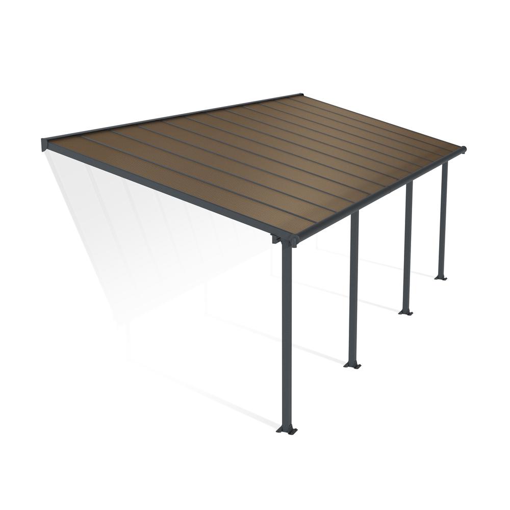 Olympia 10' x 24' Patio Cover - Gray/Bronze. Picture 4