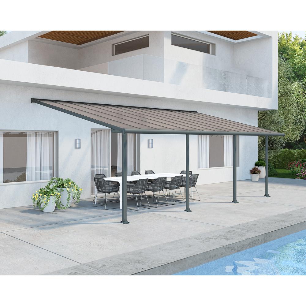 Olympia 10' x 24' Patio Cover - Gray/Bronze. Picture 5