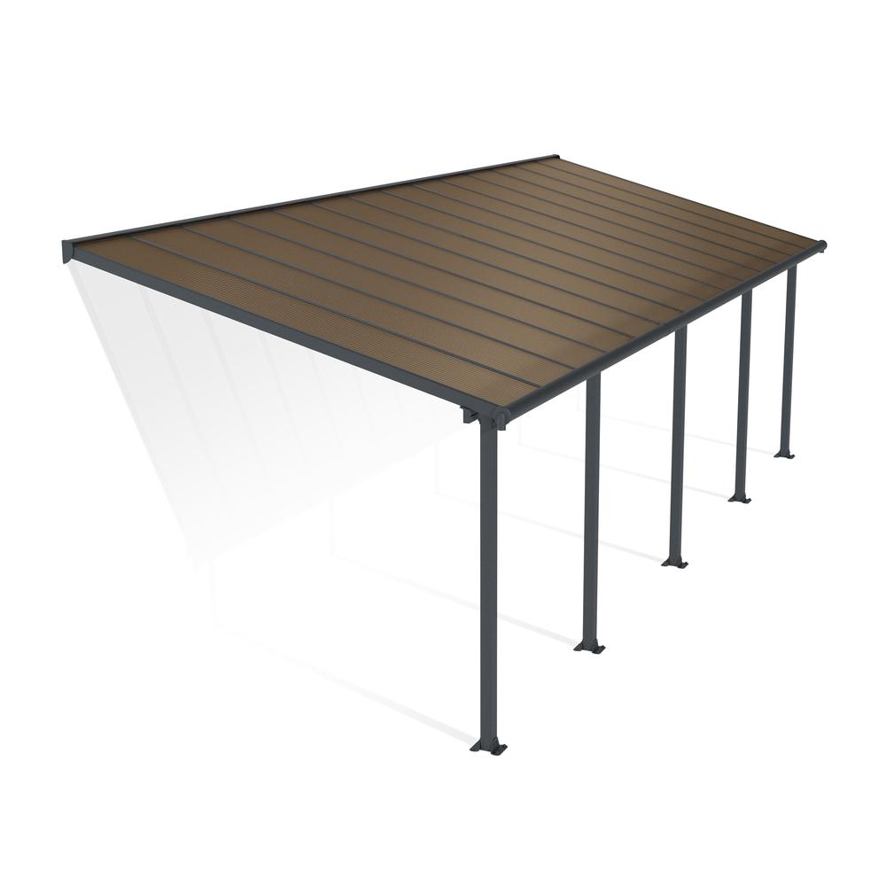 Olympia 10' x 28' Patio Cover - Gray/Bronze. Picture 4