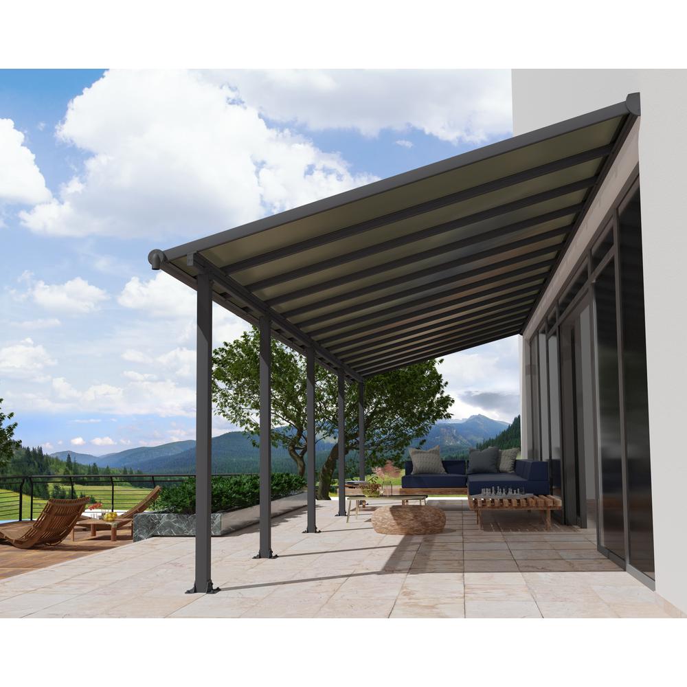 Olympia 10' x 28' Patio Cover - Gray/Bronze. Picture 5