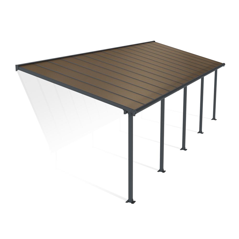 Olympia 10' x 30' Patio Cover - Gray/Bronze. Picture 4