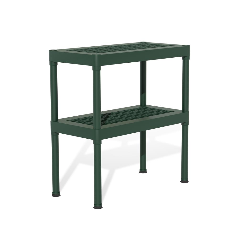 Two Tier Staging Work Bench - Green. Picture 1