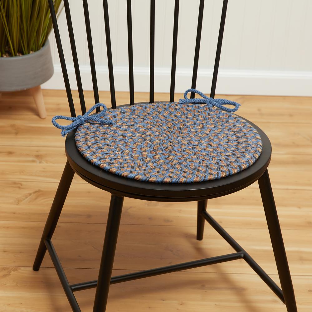 Camden Denim Blue Tweed 15" Chair Pad. Picture 9