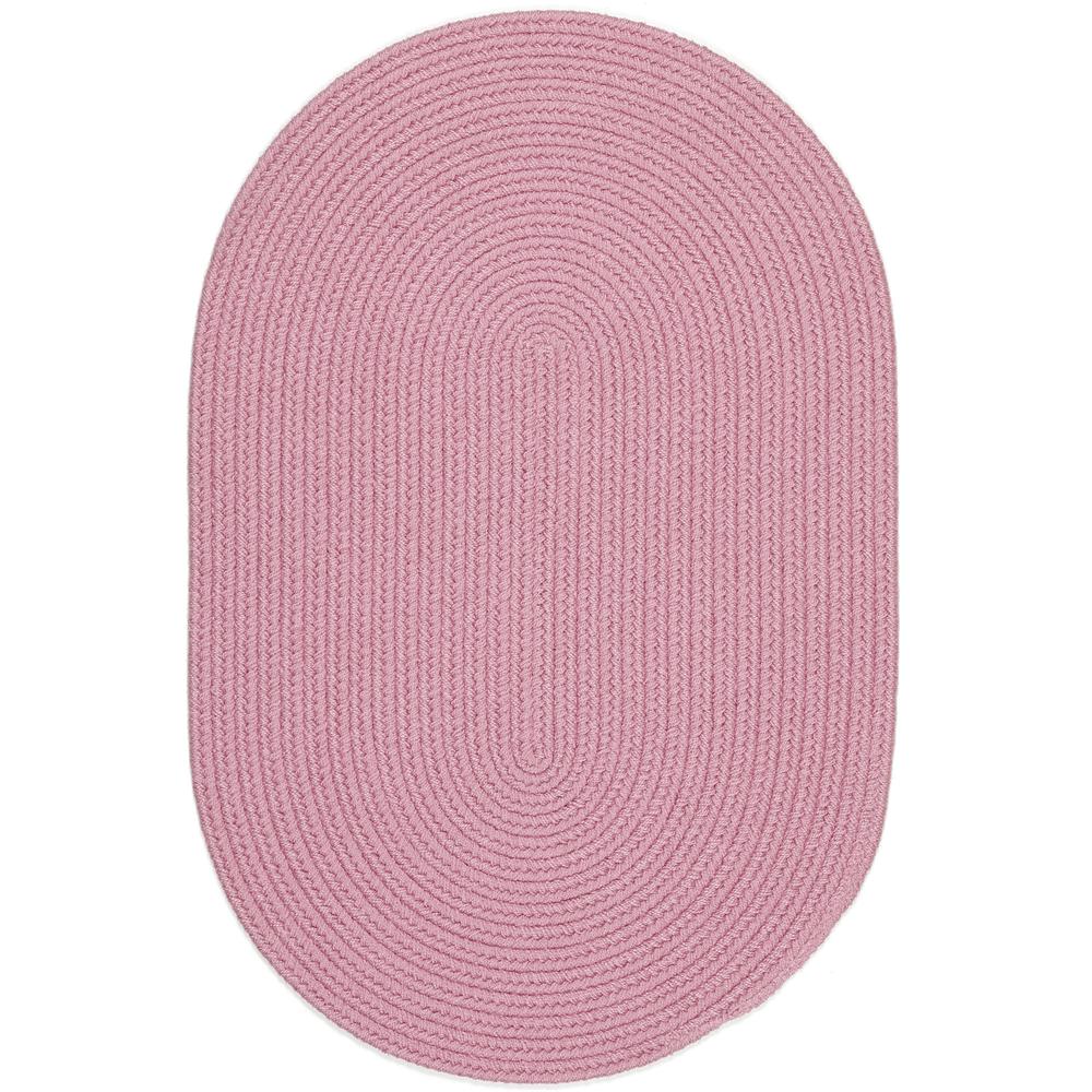 Happy Braids Solid Pink 5X8 Oval. Picture 1