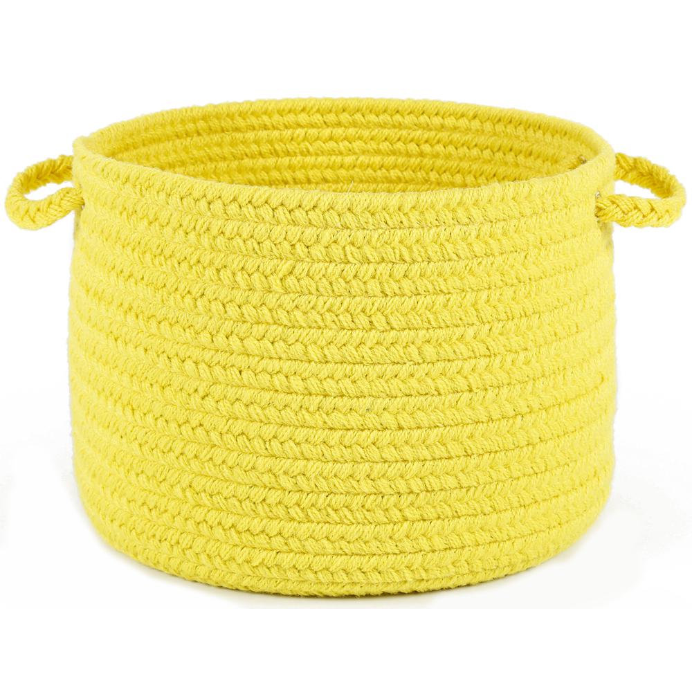 Happy Braids Solid Yellow 14" x 10" Basket. Picture 1