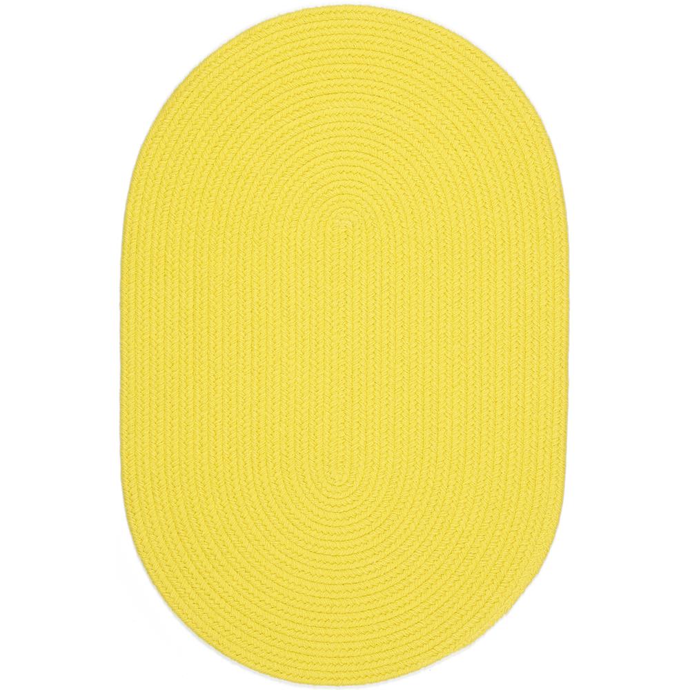 Happy Braids Solid Yellow 10X13 Oval. Picture 1