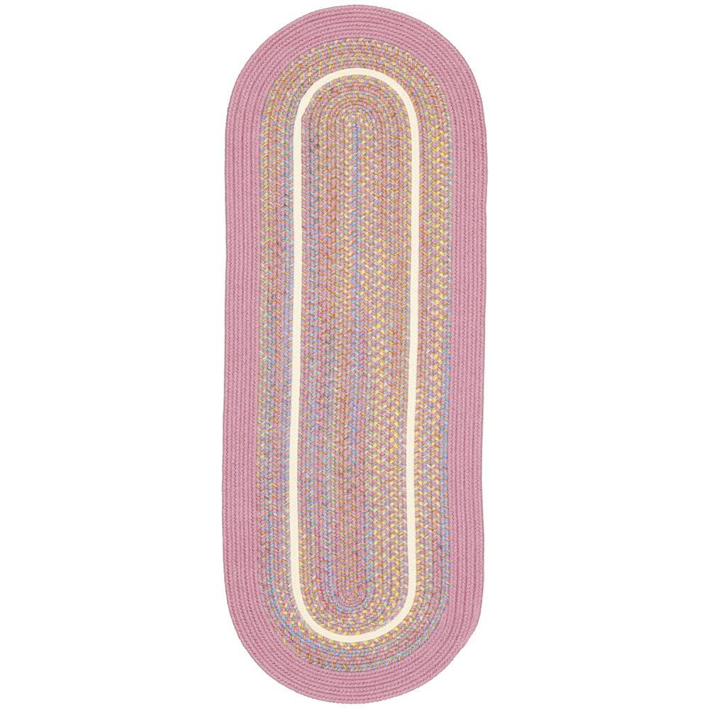 Kids' Isle Pink Banded 2X6 Oval. Picture 1