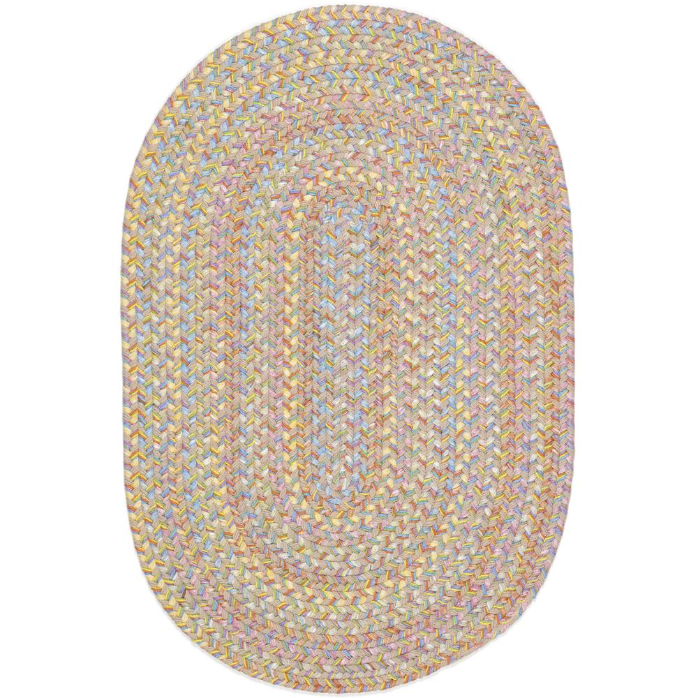 Playtime Sand Beige Multi  7X9 Oval. Picture 1