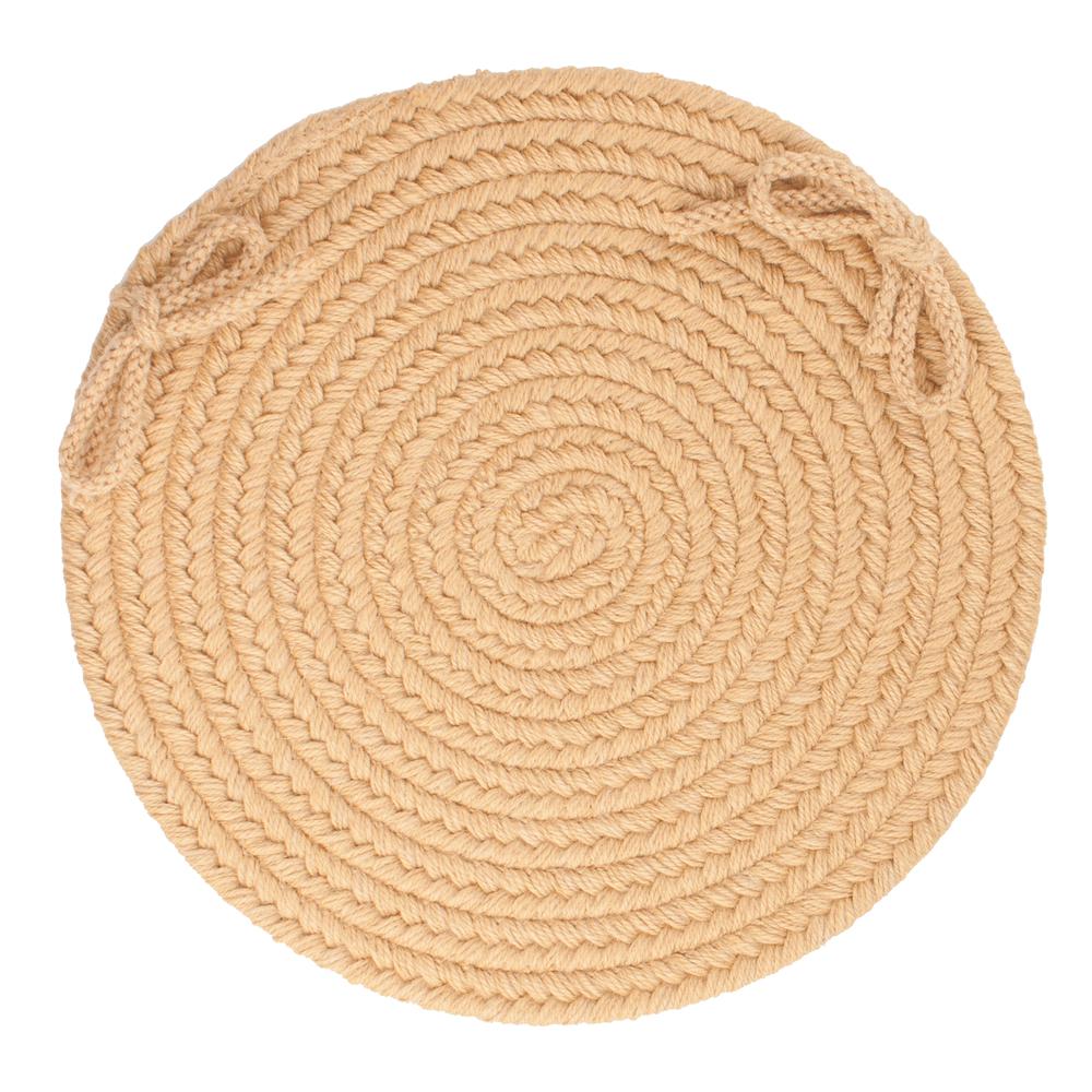 Solid Wheat Wool 15" Chair Pad. Picture 1