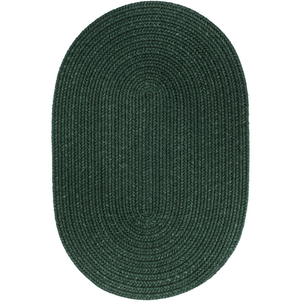 Solid Hunter Green Wool 5X8 Oval. The main picture.
