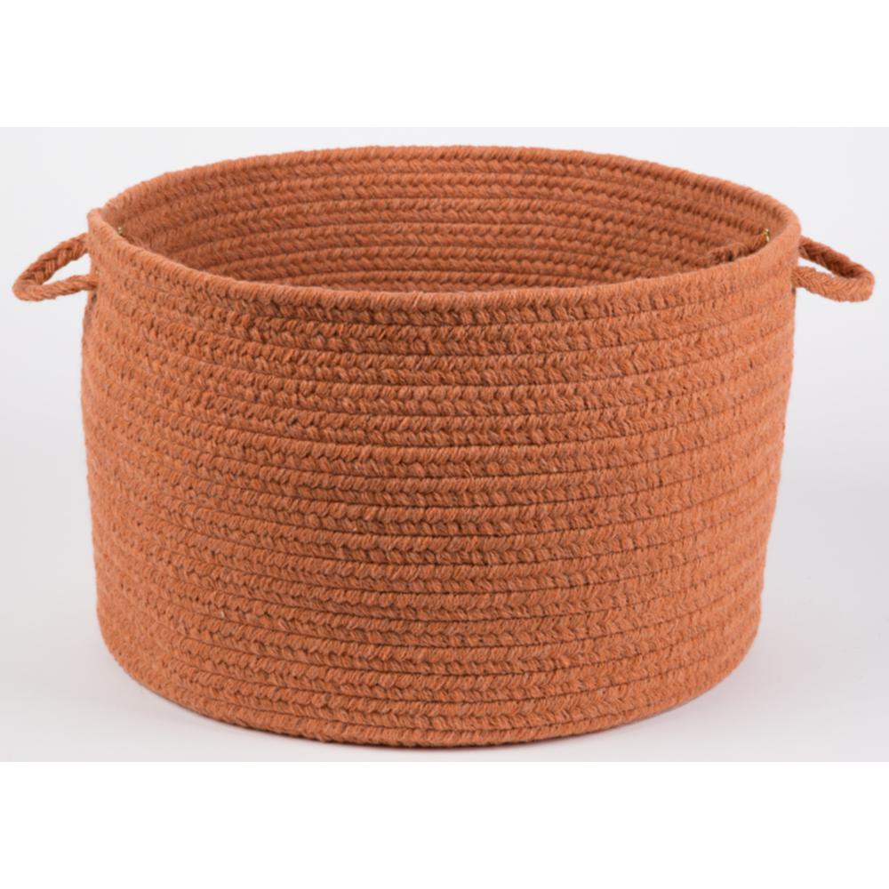 Solid Terra Cotta Wool 18" x 12" Basket. Picture 1