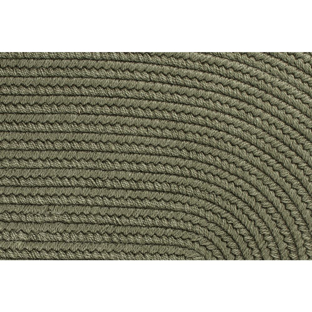 Solid Moss Green Wool 2X6 Oval. Picture 2
