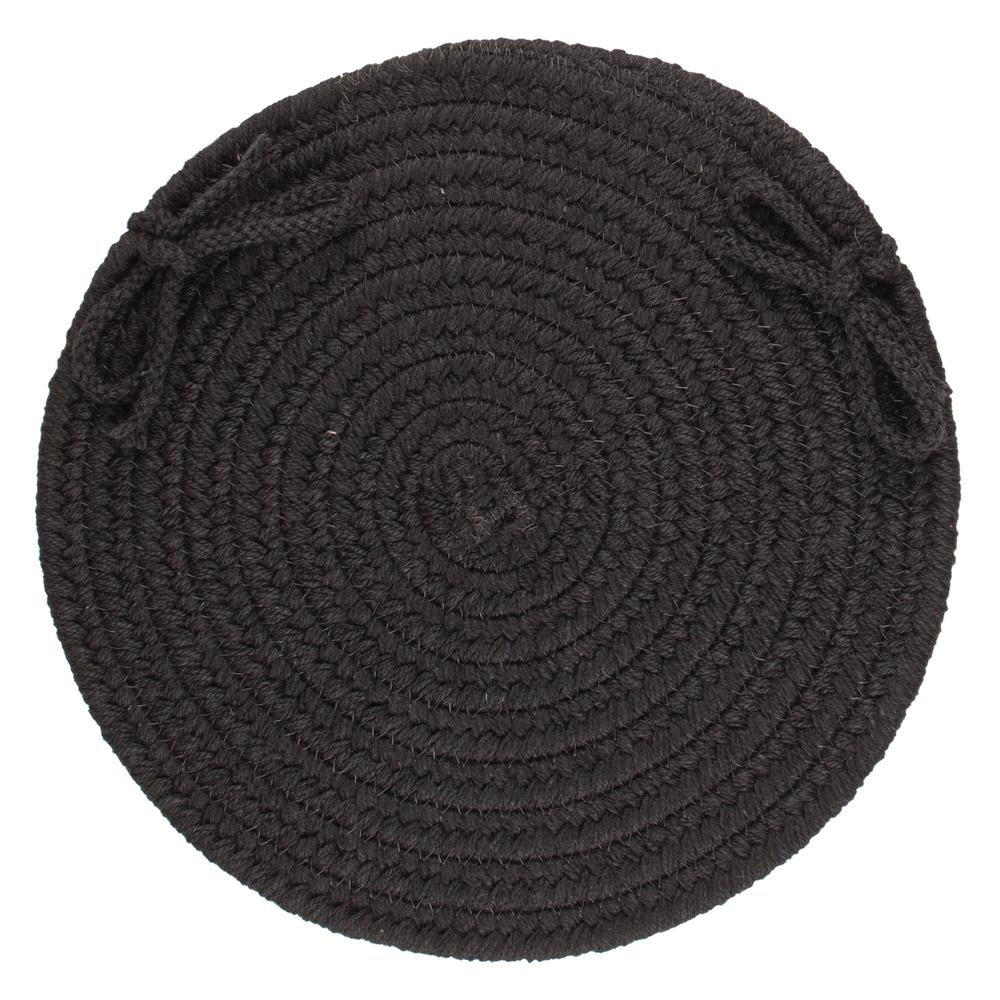 Solid Black Wool 15" Chair Pad. Picture 1
