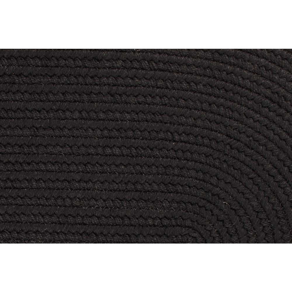 Solid Black Wool 2X8 Oval. Picture 2