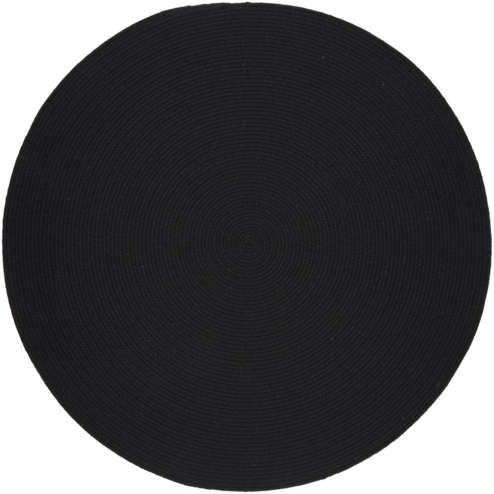 Solid Black Wool 4' Round. The main picture.