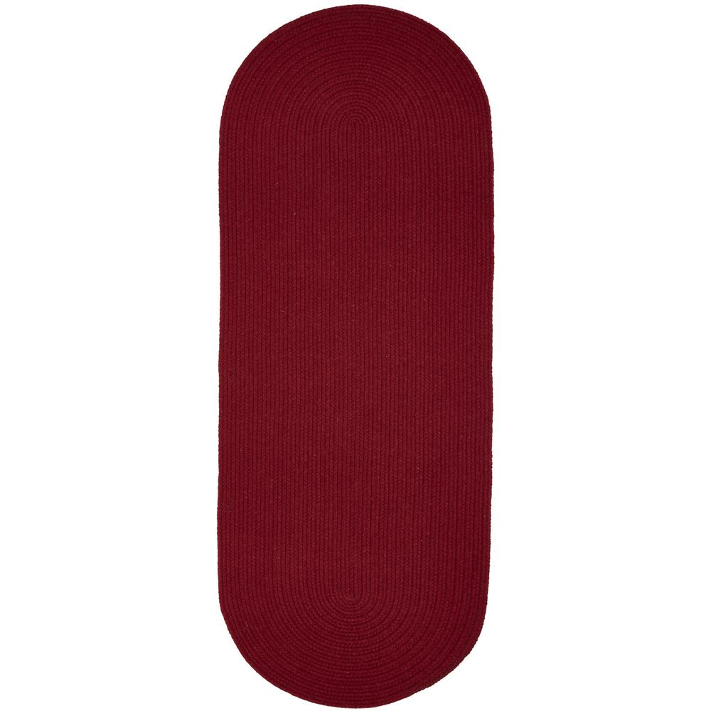 Solid Scarlet Wool 2X6 Oval. Picture 1