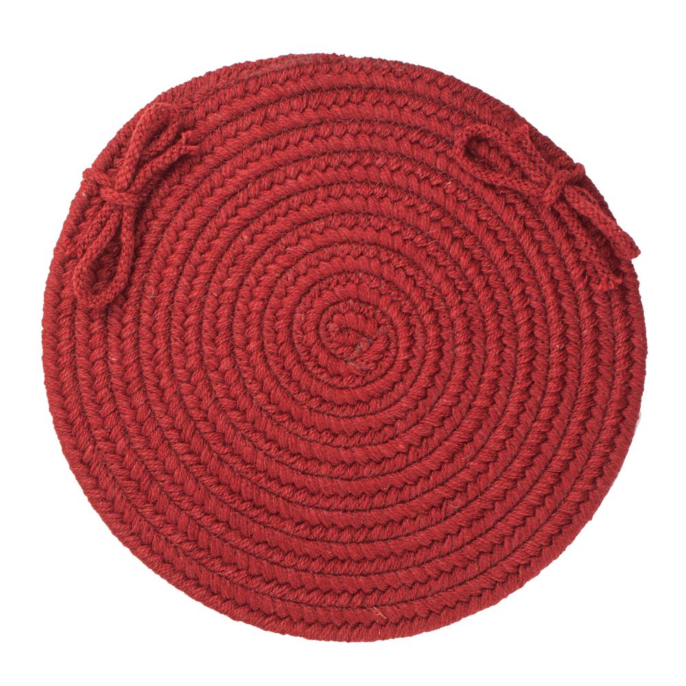 Solid Barn Red Wool 15" Chair Pad. Picture 1