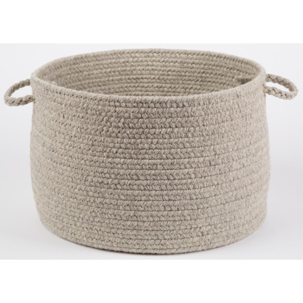 Solid Lt. Gray Wool 18" x 12" Basket. Picture 1