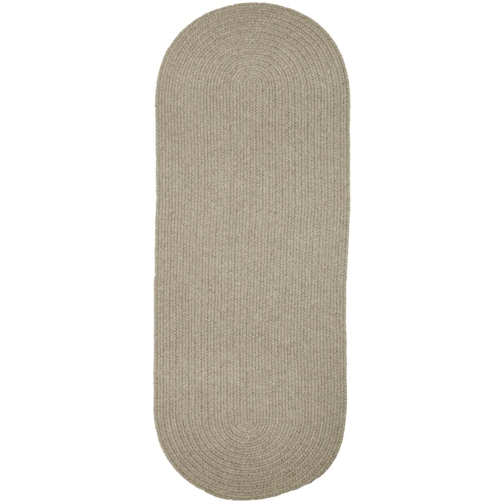 Solid Lt. Gray Wool 2X6 Oval. Picture 1