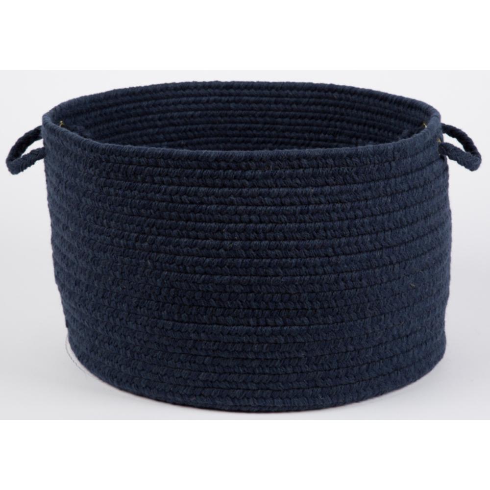 Solid Navy Wool 18" x 12" Basket. Picture 1