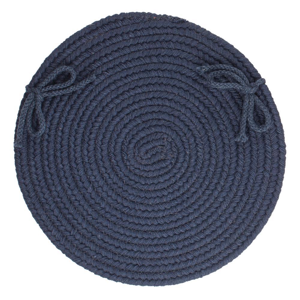 Solid Navy Wool 15" Chair Pad. Picture 1