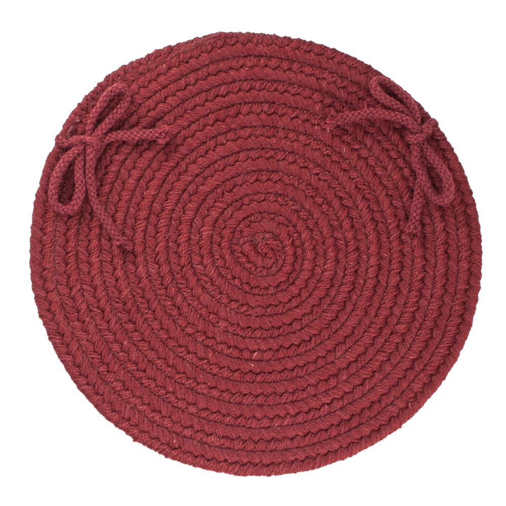 Solid Red Wine Wool 15" Chair Pad. Picture 1