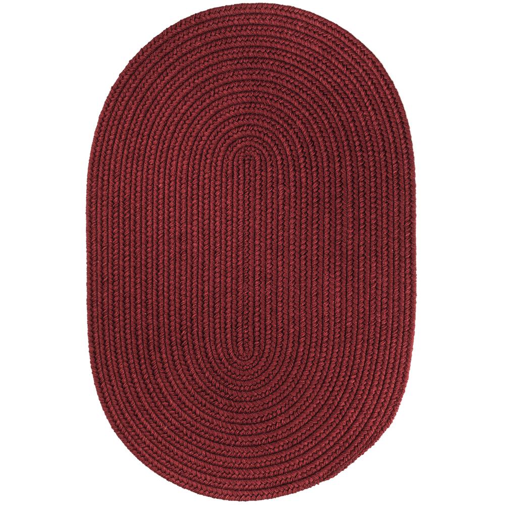 Solid Red Wine Wool 4X6 Oval. The main picture.