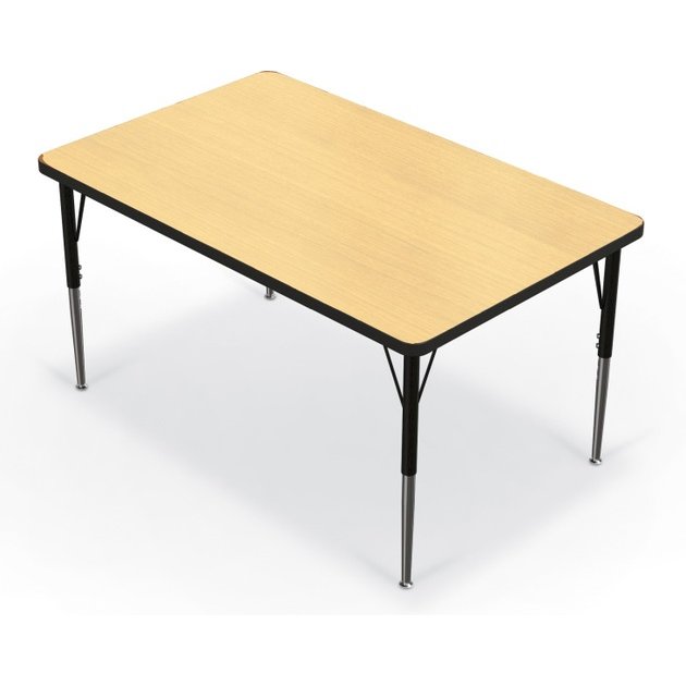 Activity Table - 30"X48" Rectangle - Fusion Maple Top Surface - Black Edgeband. Picture 1
