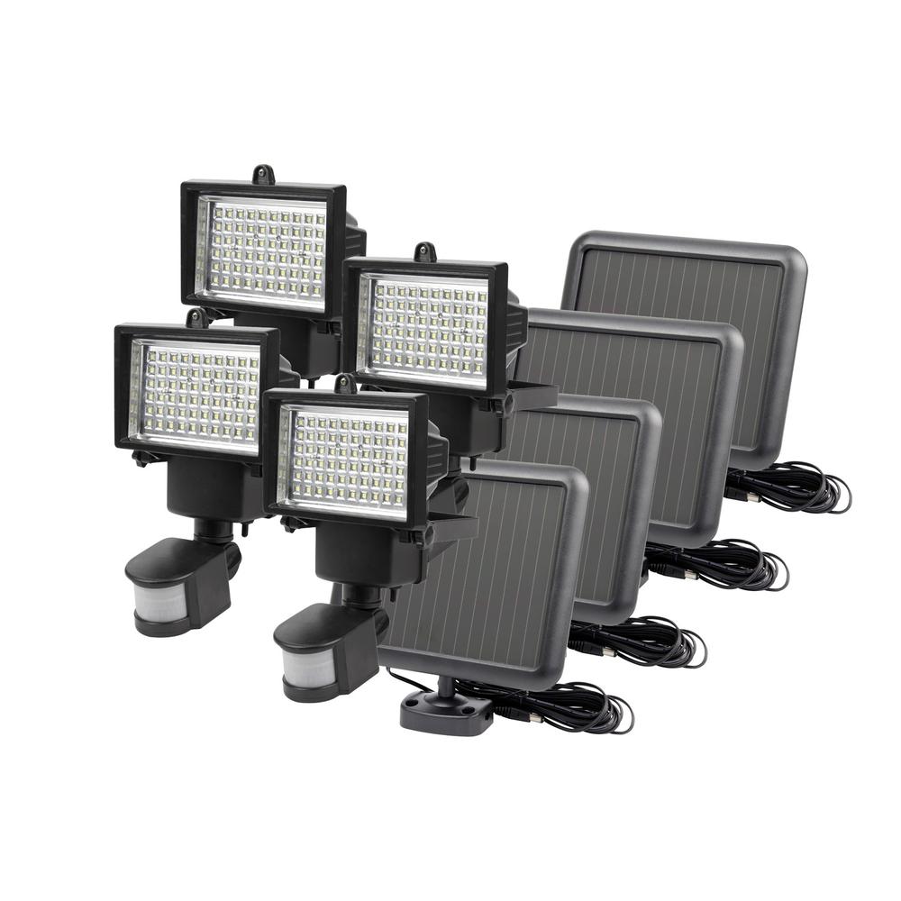 60 Integrated LED Solar Powered Motion Activated Security Flood Light (4-Pack). Picture 1