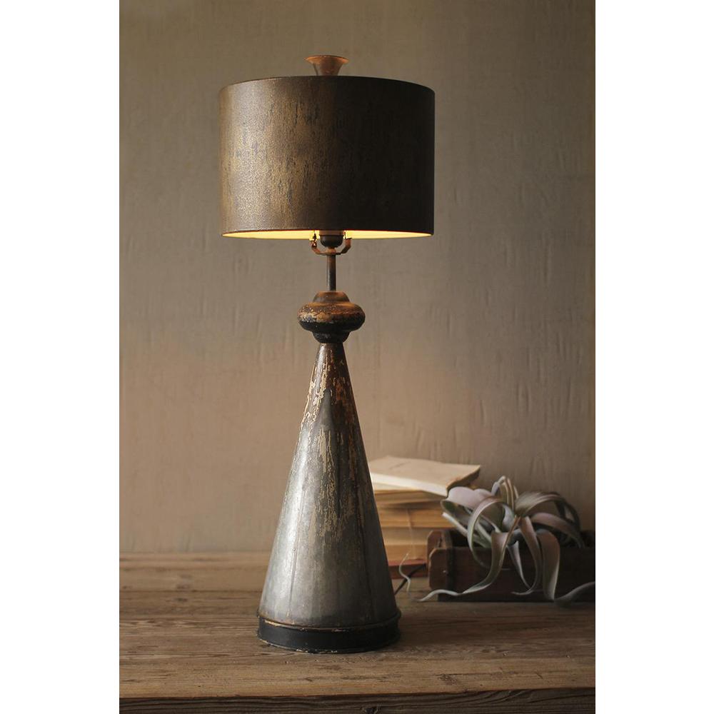 Table Lamp With Metal Base And Shade. Picture 2
