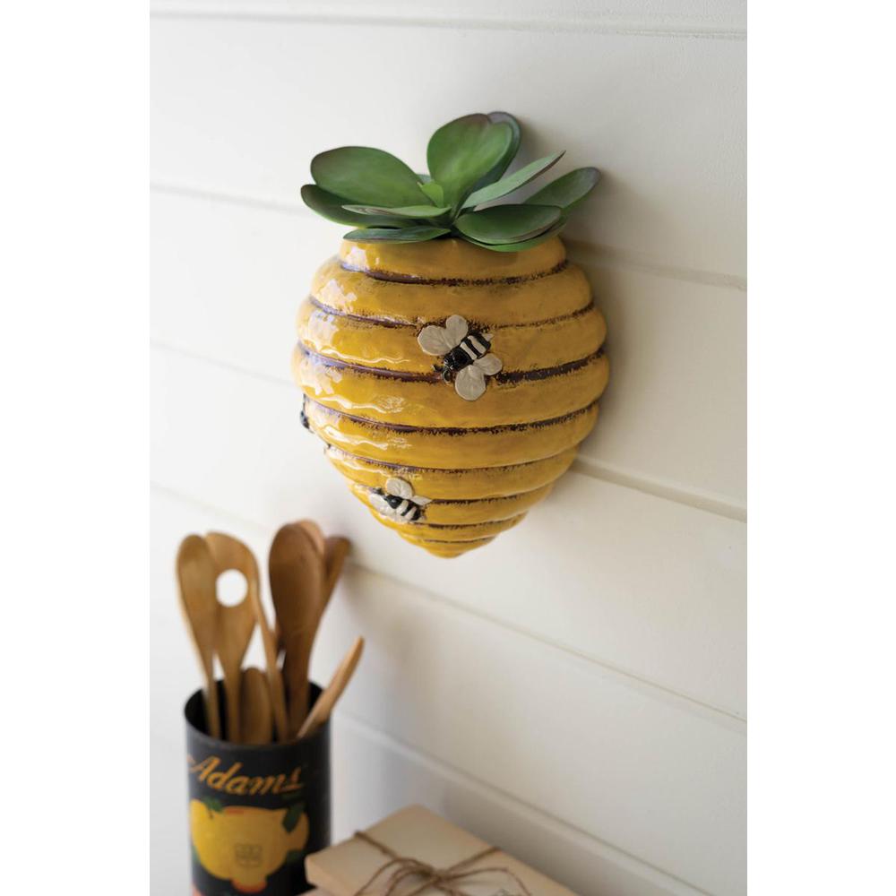 Ceramic Bee Hive Wall Planter. Picture 2